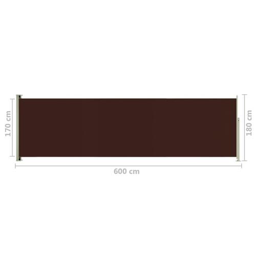 Sammenrullelig sidemarkise til terrassen 180x600 cm brun