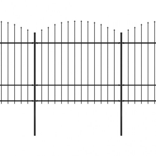 Havehegn med spydtop stål 1781,5x175 cm sort