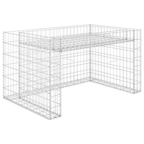 Garage til plæneklipper med plantekasse stålwire 110x80x60 cm