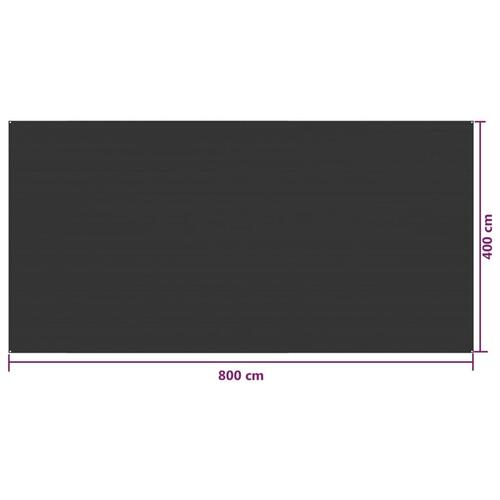 Telttæppe 400x800 cm HDPE antracitgrå