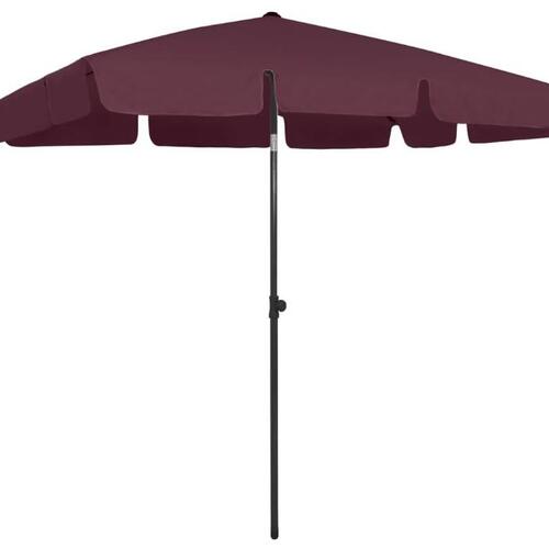 Strandparasol 200x125 cm bordeaux