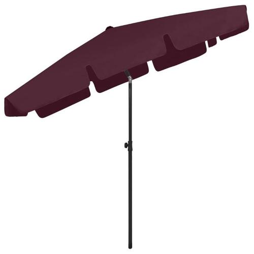 Strandparasol 200x125 cm bordeauxrød