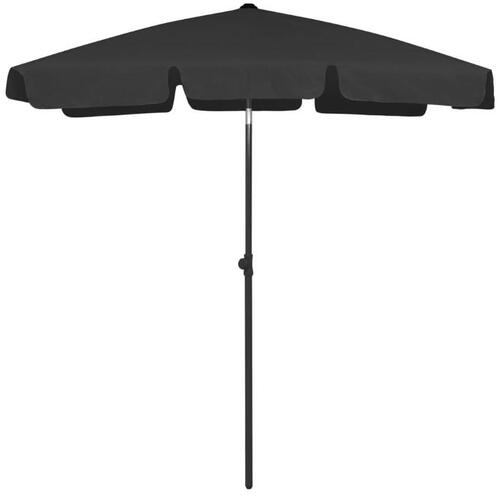 Strandparasol 180x120 cm sort
