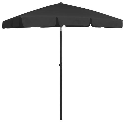Strandparasol 180x120 cm sort