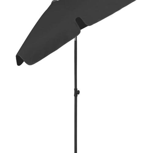 Strandparasol 180x120 cm sort