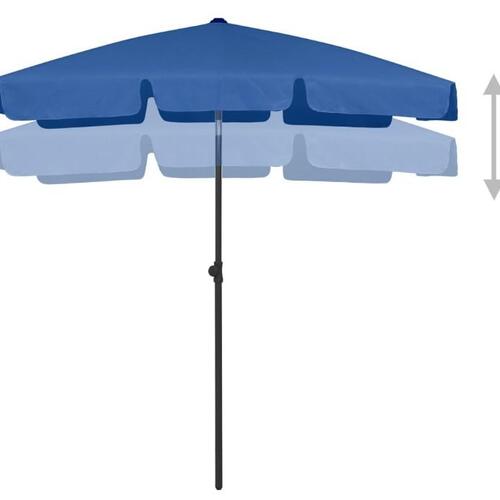 Strandparasol 180x120 cm azurblå