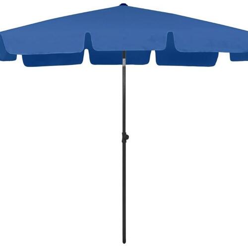 Strandparasol 200x125 cm azurblå