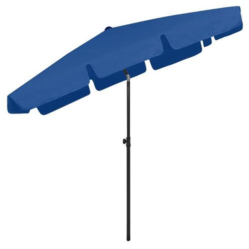 Strandparasol 200x125 cm azurblå