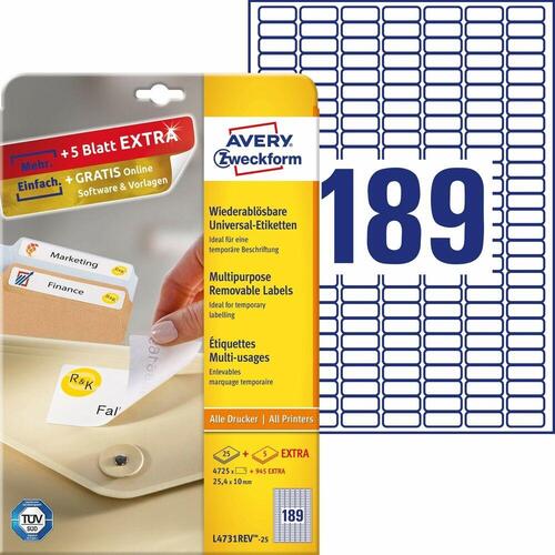 Etiketter Avery L4731REV-25 (OUTLET C)