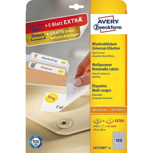 Etiketter Avery L4731REV-25 (OUTLET C)