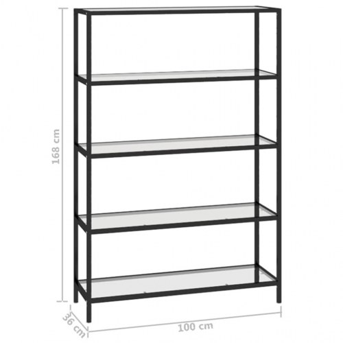 Reol 100x36x168 cm hærdet glas transparent