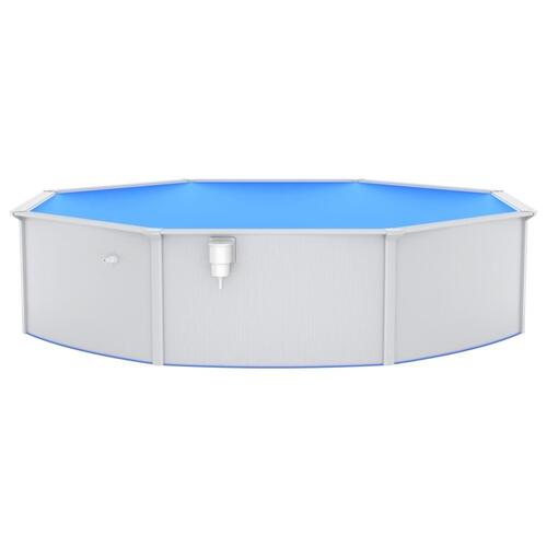 Swimmingpool med stålvæg 550x120 cm hvid