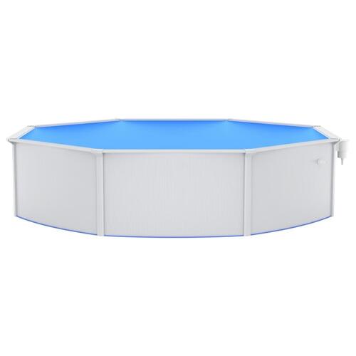 Swimmingpool med stålvæg 550x120 cm hvid