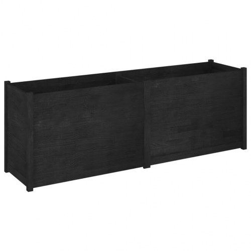 Plantekasse 200x50x70 cm massivt fyrretræ sort