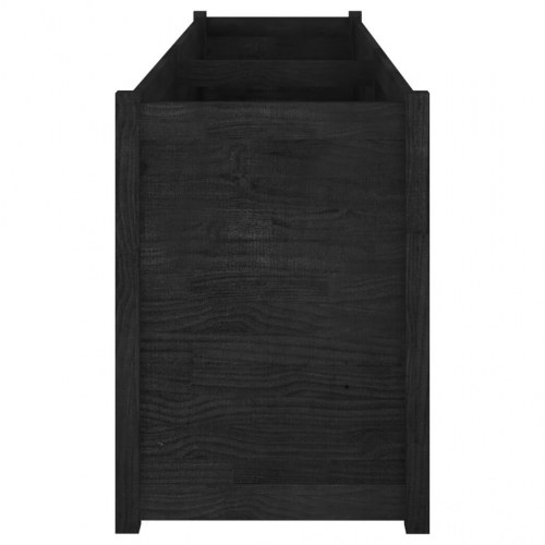 Plantekasse 200x50x70 cm massivt fyrretræ sort