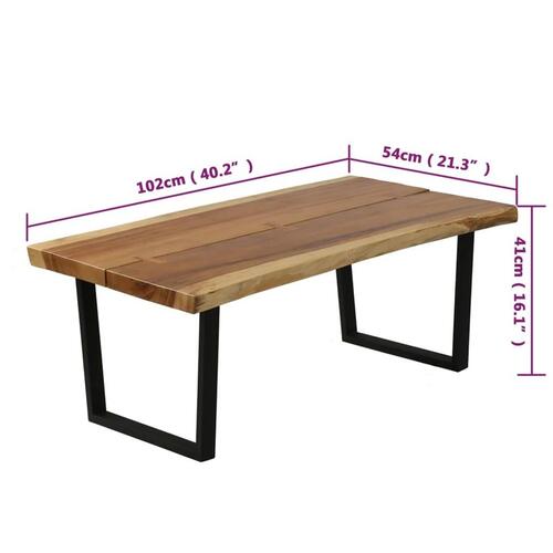 Sofabord 102x54x41 cm massivt suartræ