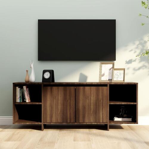 Tv-bord 130x35x50 cm konstrueret træ brun egetræsfarve