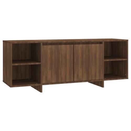 Tv-bord 130x35x50 cm konstrueret træ brun egetræsfarve