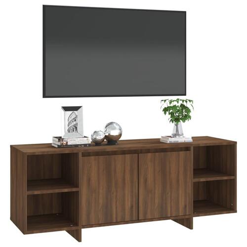 Tv-bord 130x35x50 cm konstrueret træ brun egetræsfarve