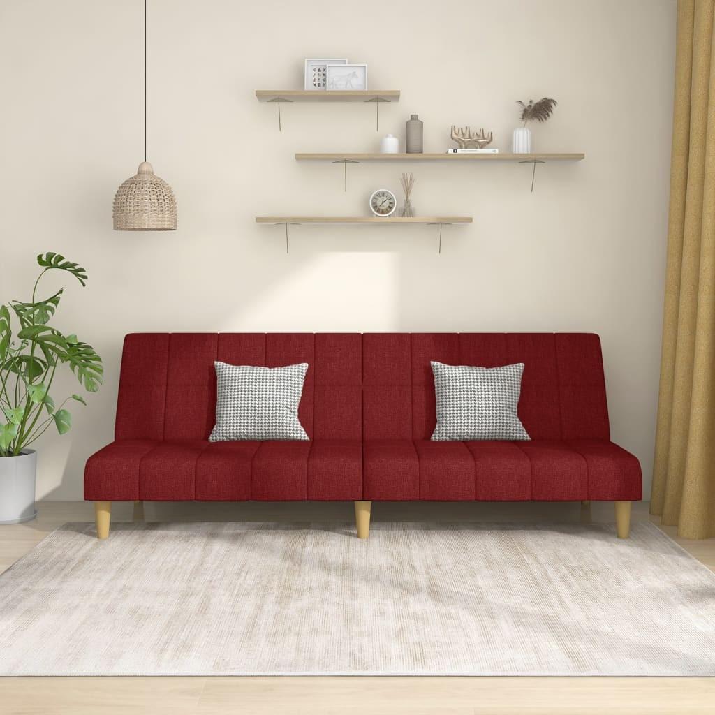 2-personers sovesofa stof vinrød
