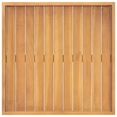 Serveringsbakke i massivt teaktræ 60 × 60 cm med håndtag