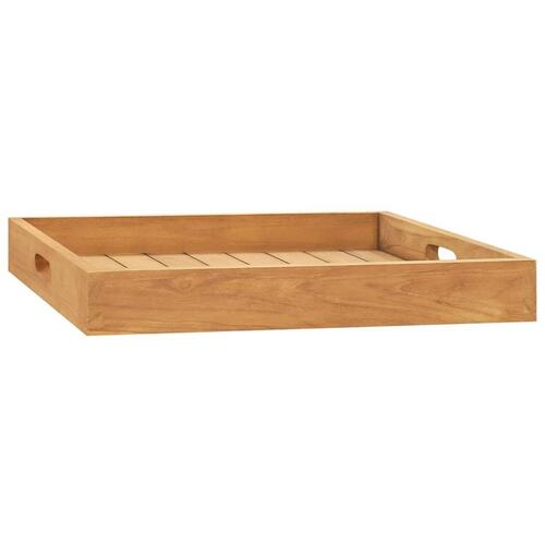 Serveringsbakke 50x50 cm massivt teaktræ
