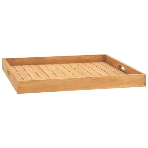 Serveringsbakke 70x70 cm massivt teaktræ