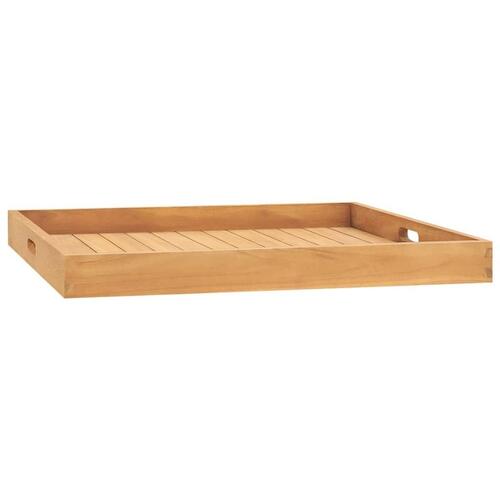 Serveringsbakke 70x70 cm massivt teaktræ