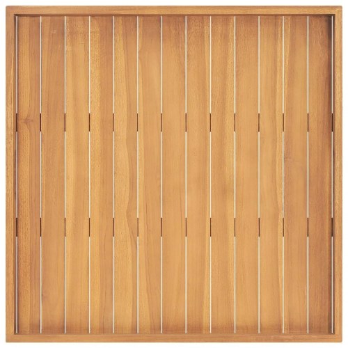 Serveringsbakke 70 × 70 cm - massivt teaktræ med håndtag