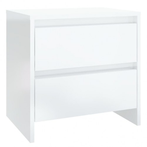 Sengeborde 2 stk. 45x34,5x44,5 cm konstrueret træ hvid højglans