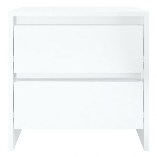 Sengeborde 2 stk. 45x34,5x44,5 cm konstrueret træ hvid højglans