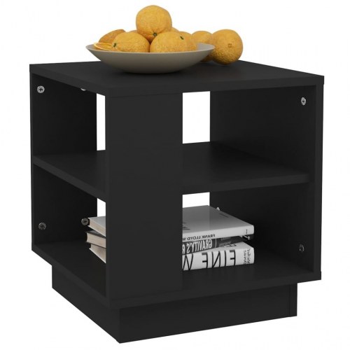 Sofabord 40x40x43 cm konstrueret træ sort