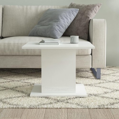 Sofabord 55,5x55,5x40 cm konstrueret træ hvid højglans
