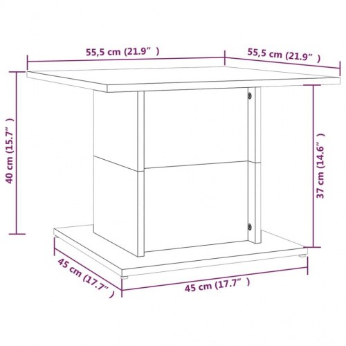 Sofabord i konstrueret træ - 55,5 × 55,5 × 40 cm, røget egetræsfarve