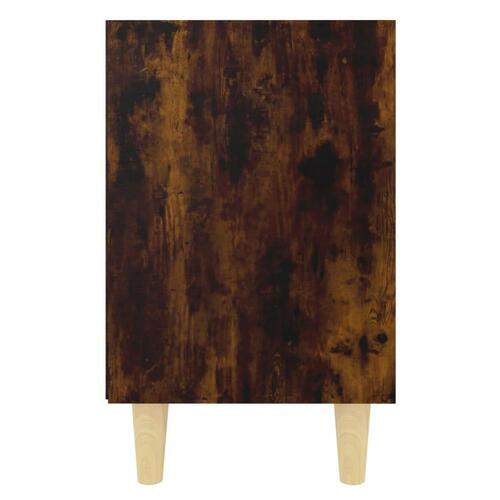Sengeborde 2 stk. med massive træben 40x30x50 cm røget egetræ