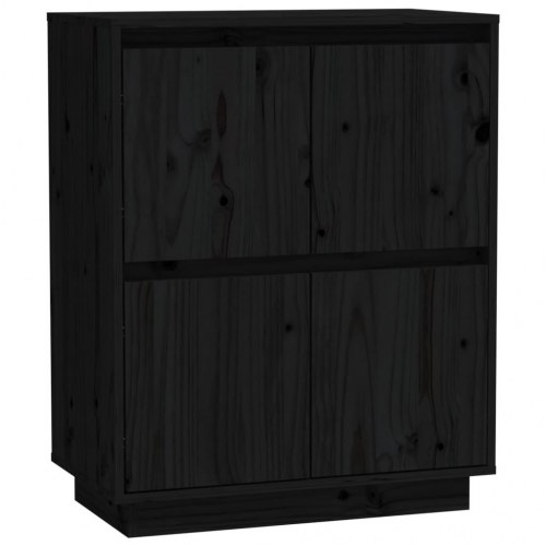 Skænk 60x34x75 cm massivt fyrretræ sort