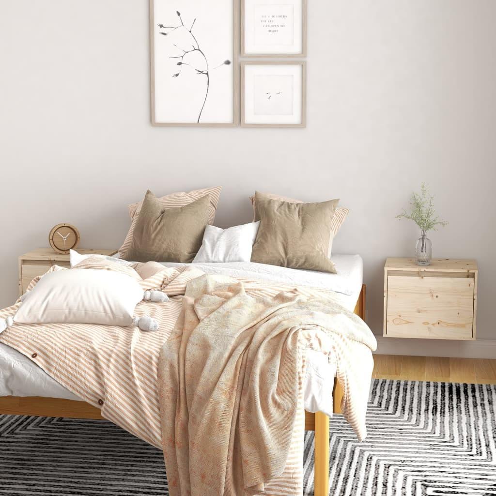 Vægskabe 2 stk. 45x30x35 cm massivt fyrretræ billede