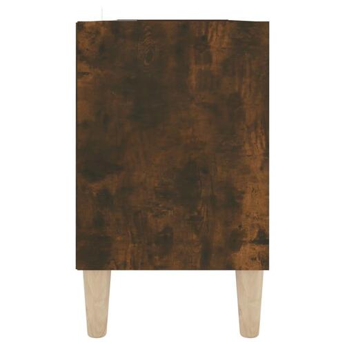 Tv-bord med massive træben 103,5x30x50 cm røget egetræsfarve