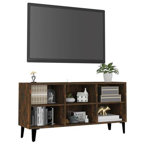 Tv-bord med metalben 103,5x30x50 cm sonoma-eg