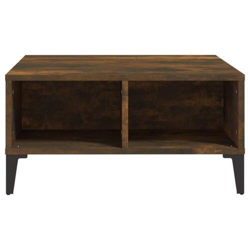 Sofabord 60x60x30 cm spånplade røget egetræsfarve