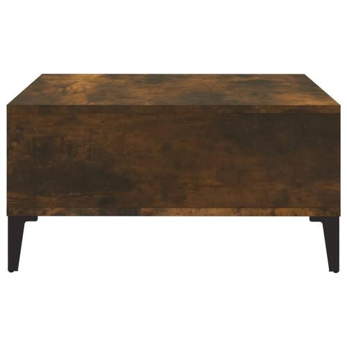 Sofabord 60x60x30 cm spånplade røget egetræsfarve