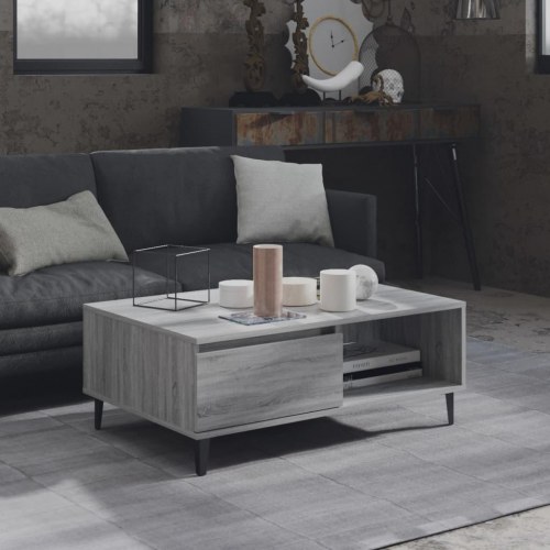 Sofabord 90 x 60 x 35 cm - grå sonoma-eg