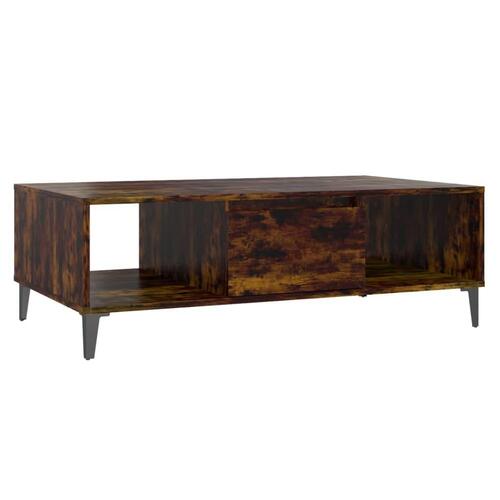 Sofabord 103,5x60x35 cm spånplade røget egetræsfarve