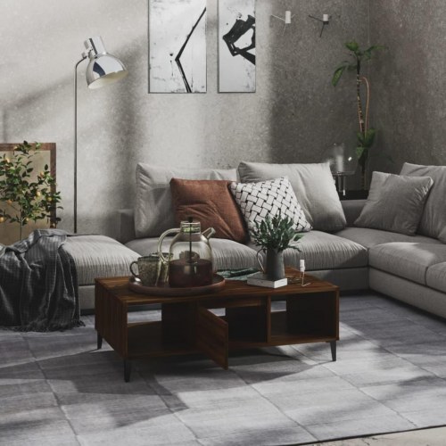 Sofabord 103,5x60x35 cm konstrueret træ brun egetræsfarve