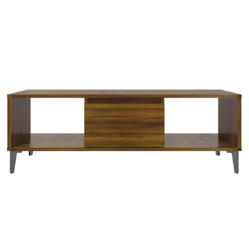 Sofabord 103,5x60x35 cm spånplade brun egetræsfarve