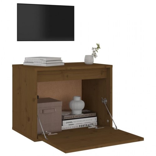 Vægskab 45x30x35 cm massivt fyrretræ honningbrun