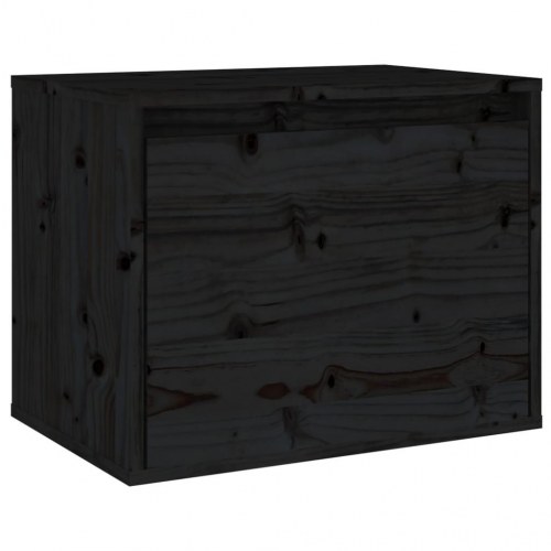 Vægskab 45x30x35 cm massivt fyrretræ sort
