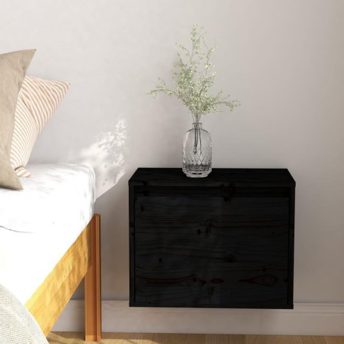 Vægskab 45x30x35 cm massivt fyrretræ sort