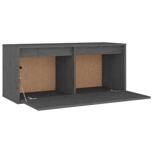 Vægskab 80x30x35 cm massivt fyrretræ grå