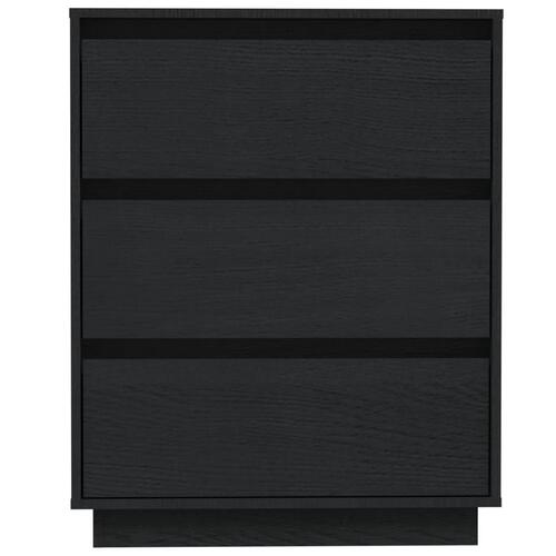 Skænk 60x34x75 cm massivt fyrretræ sort